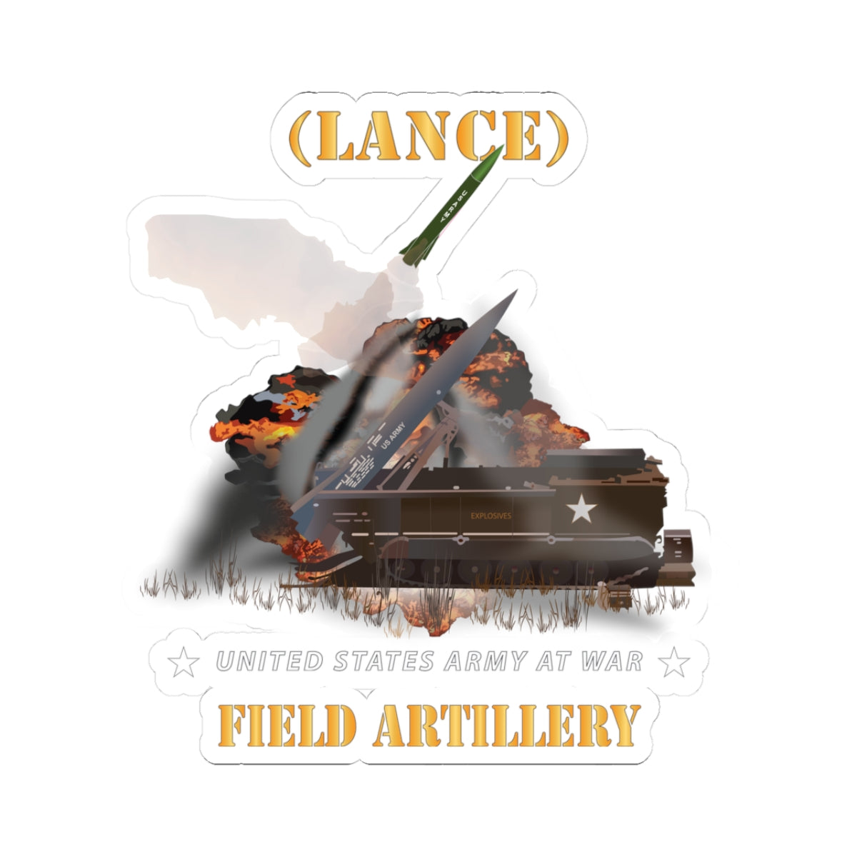 Kiss-Cut Stickers - Field Artillery - Multiple LANCE Firing