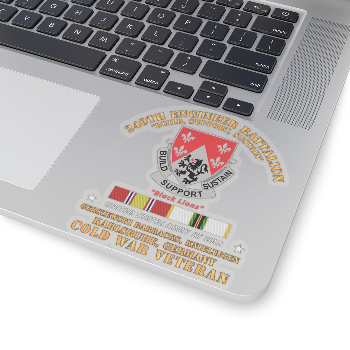 Kiss-Cut Stickers - 249th Engineer Bn - Karlsruhe, Germany w COLD SVC