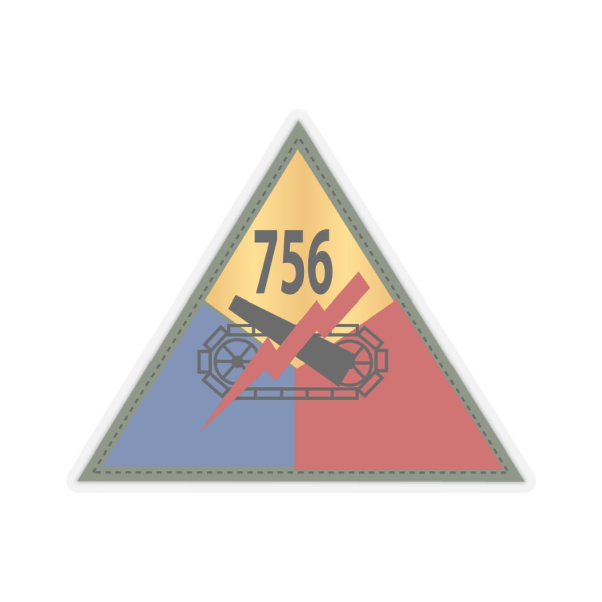 Kiss-Cut Stickers - 756th Tank Battalion SSI X 300