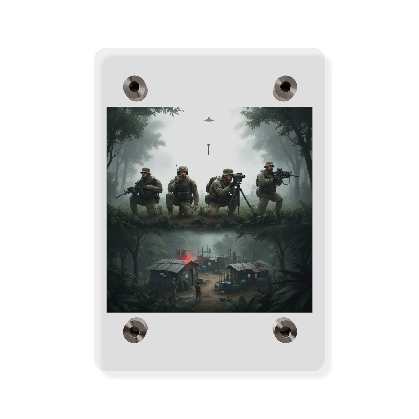 Acrylic Wall Art Panel - Jungle Drug Lab Destruction wo Explosions