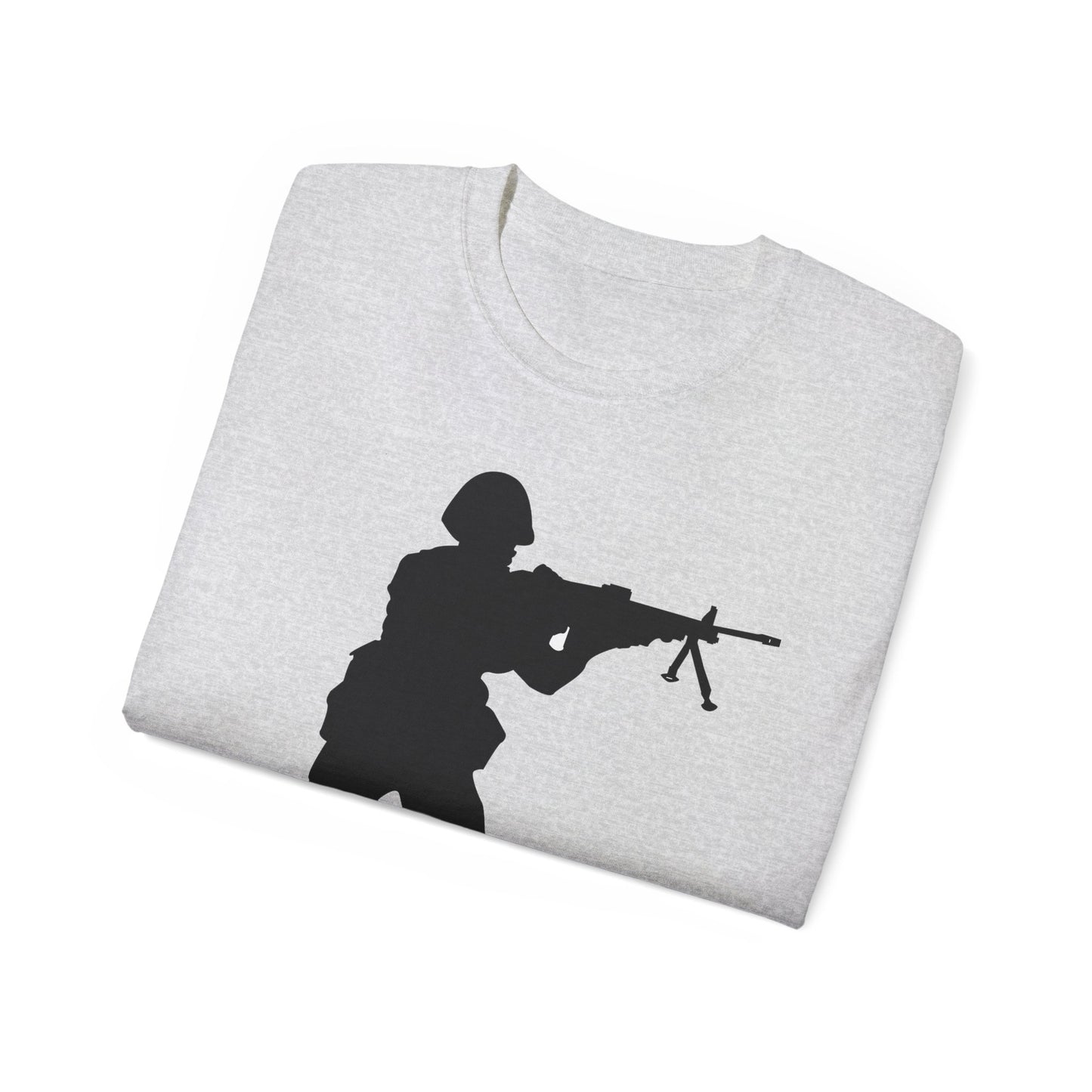 Unisex Ultra Cotton Tee - Army - Soldier - MG Assault - Silhouette X 300