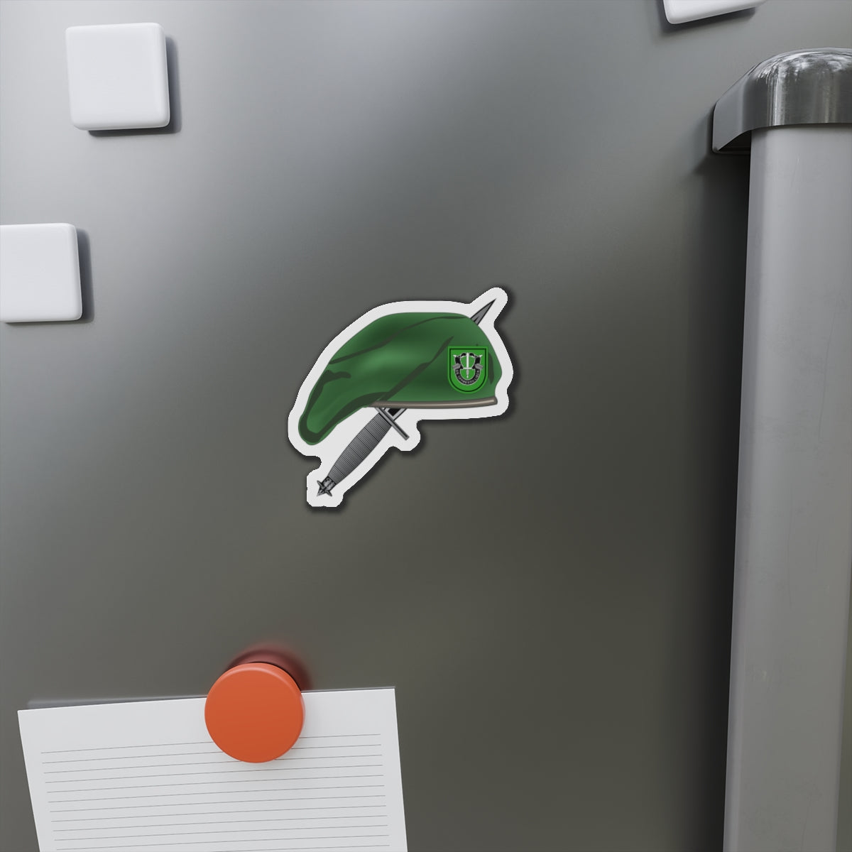 Die-Cut Magnets - 10th SFG Beret with Dagger