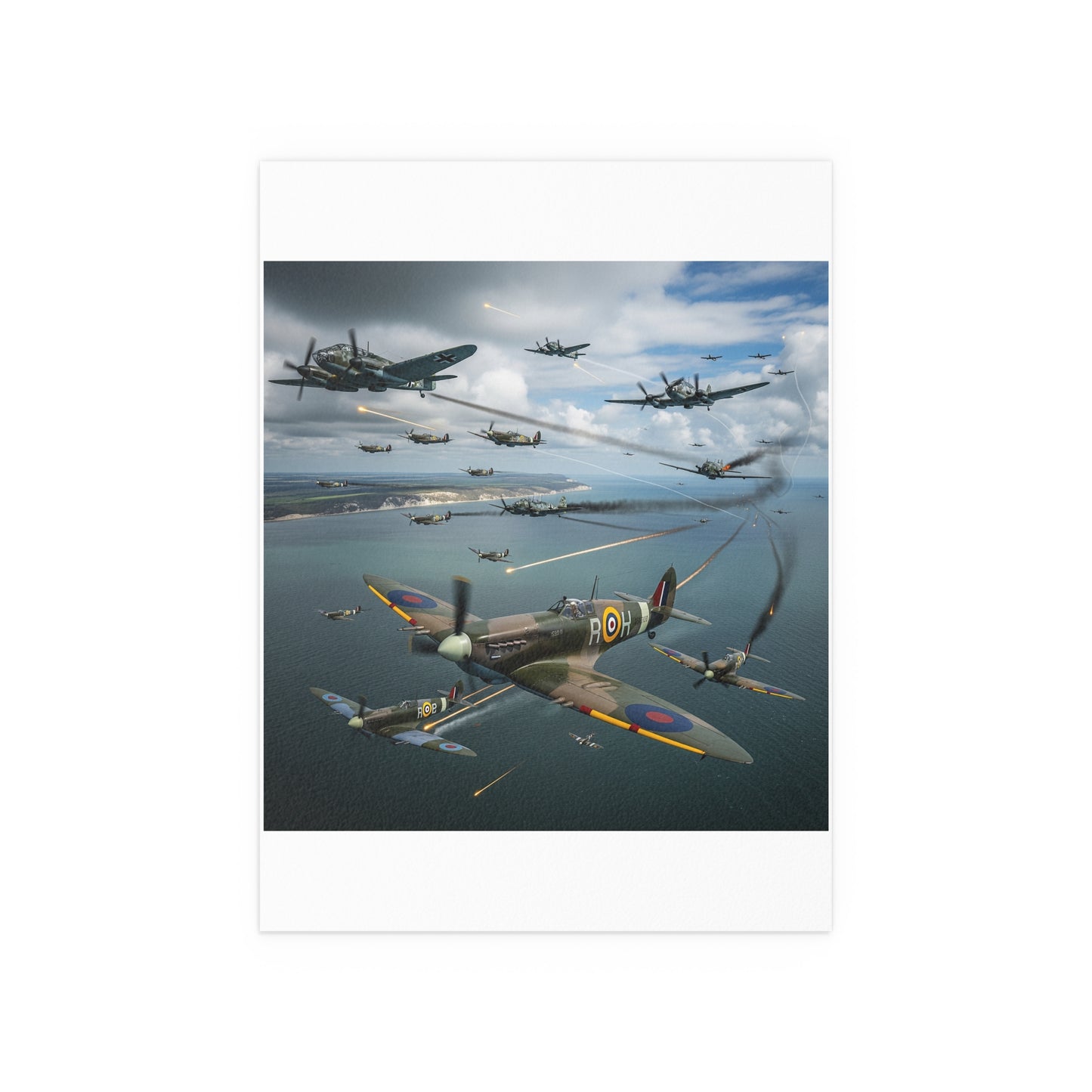 Indoor and Outdoor Silk Posters - British and German aircraft during the Battle of Britain