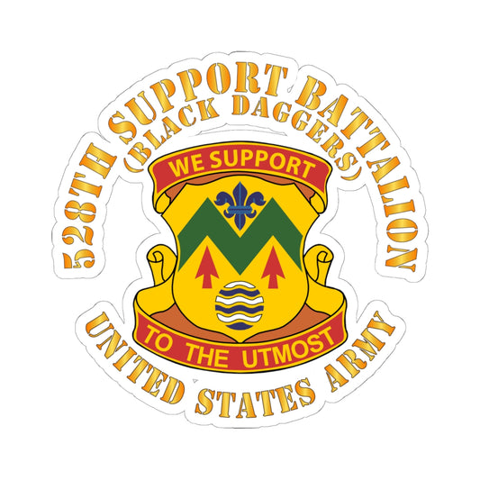 Kiss-Cut Stickers - 528th Support Battalion - DUI - Black Daggers X 300
