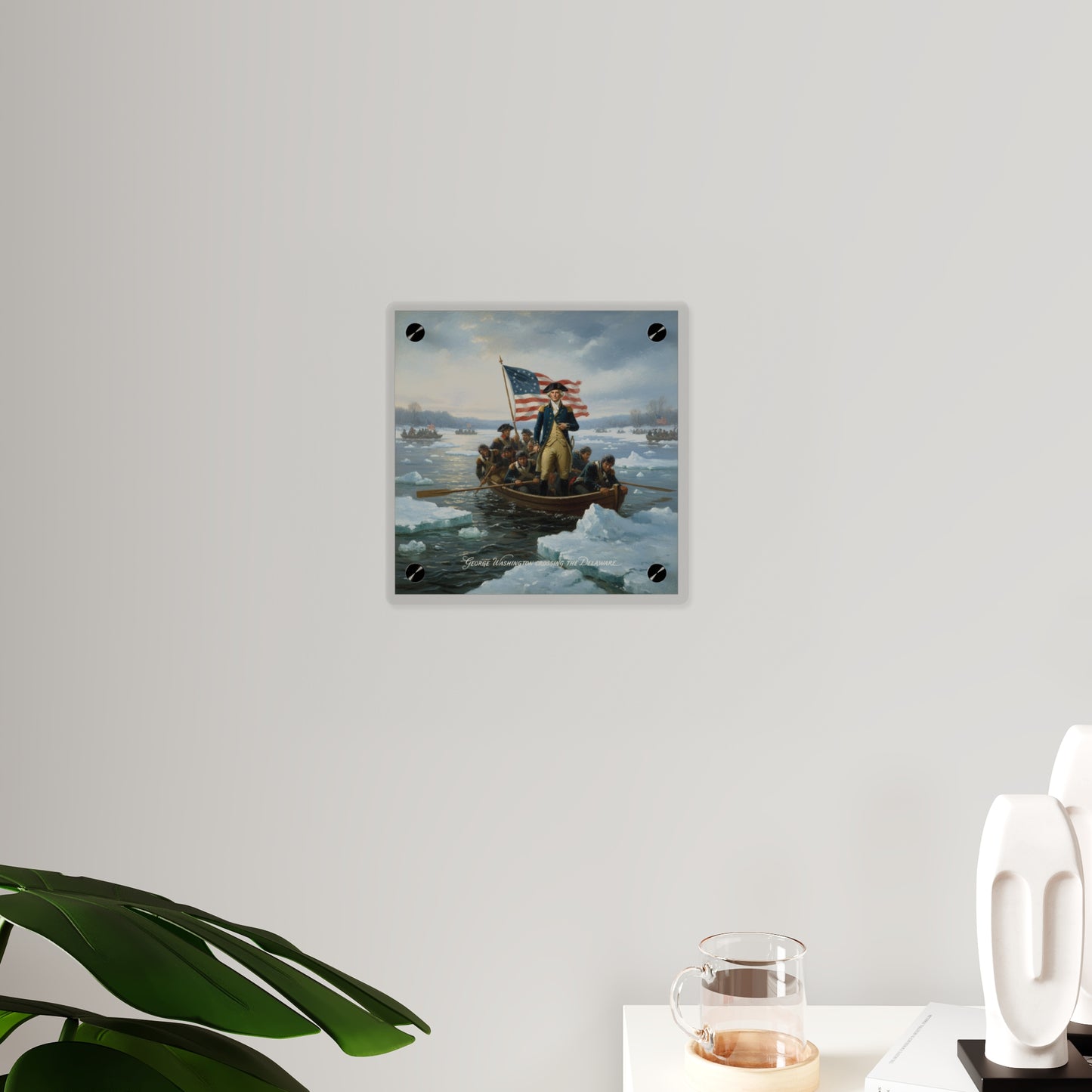 Acrylic Wall Art Panel - Washington Crossing the Delaware duing the Revolutionary War