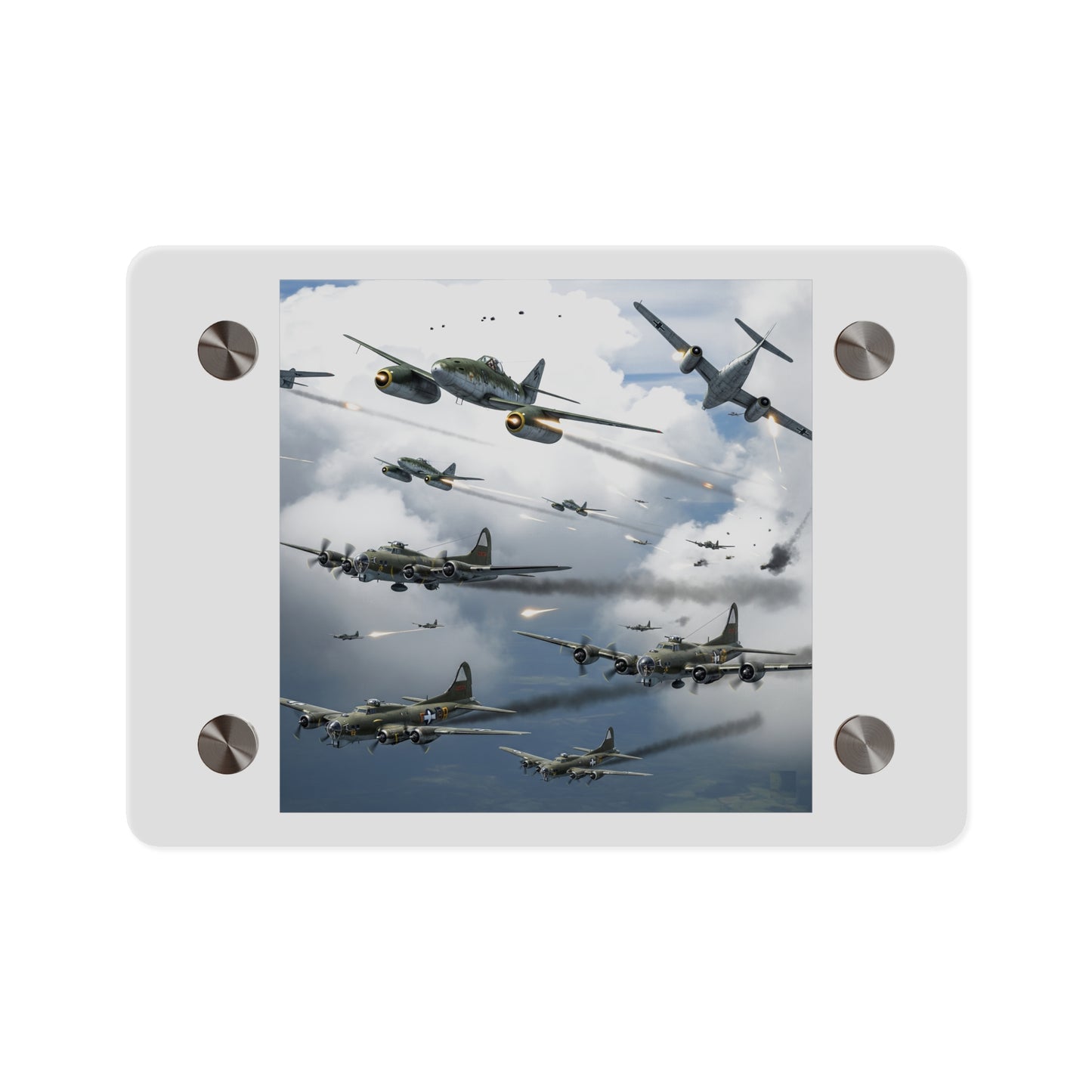 Acrylic Wall Art Panel - German jet fighters attacking US bombing formations