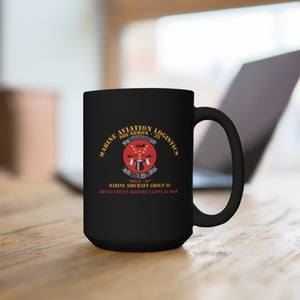 Black Mug 15oz - USMC - Marine Aviation Logistics Squadron 39 - MALS 39 - Magicians