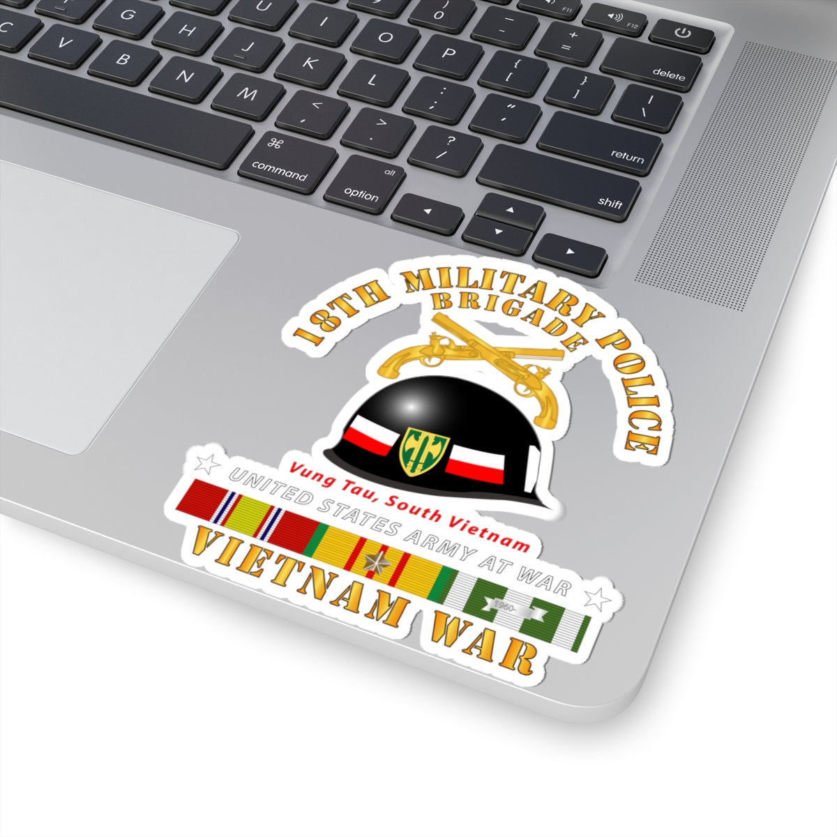Kiss-Cut Stickers - 18th MP Brigade - Helmet - Vietnam w SVCV1