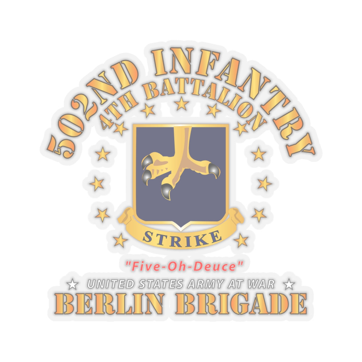 Kiss-Cut Stickers - 4th Battalion 502nd Infantry - Berlin Brigade X 300