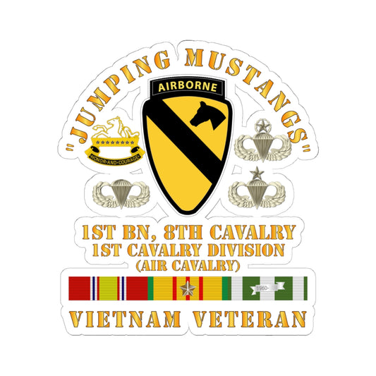 Kiss-Cut Stickers - Jumping Mustangs - 1st Bn 8th Cav 1st Cav - w VN SVC