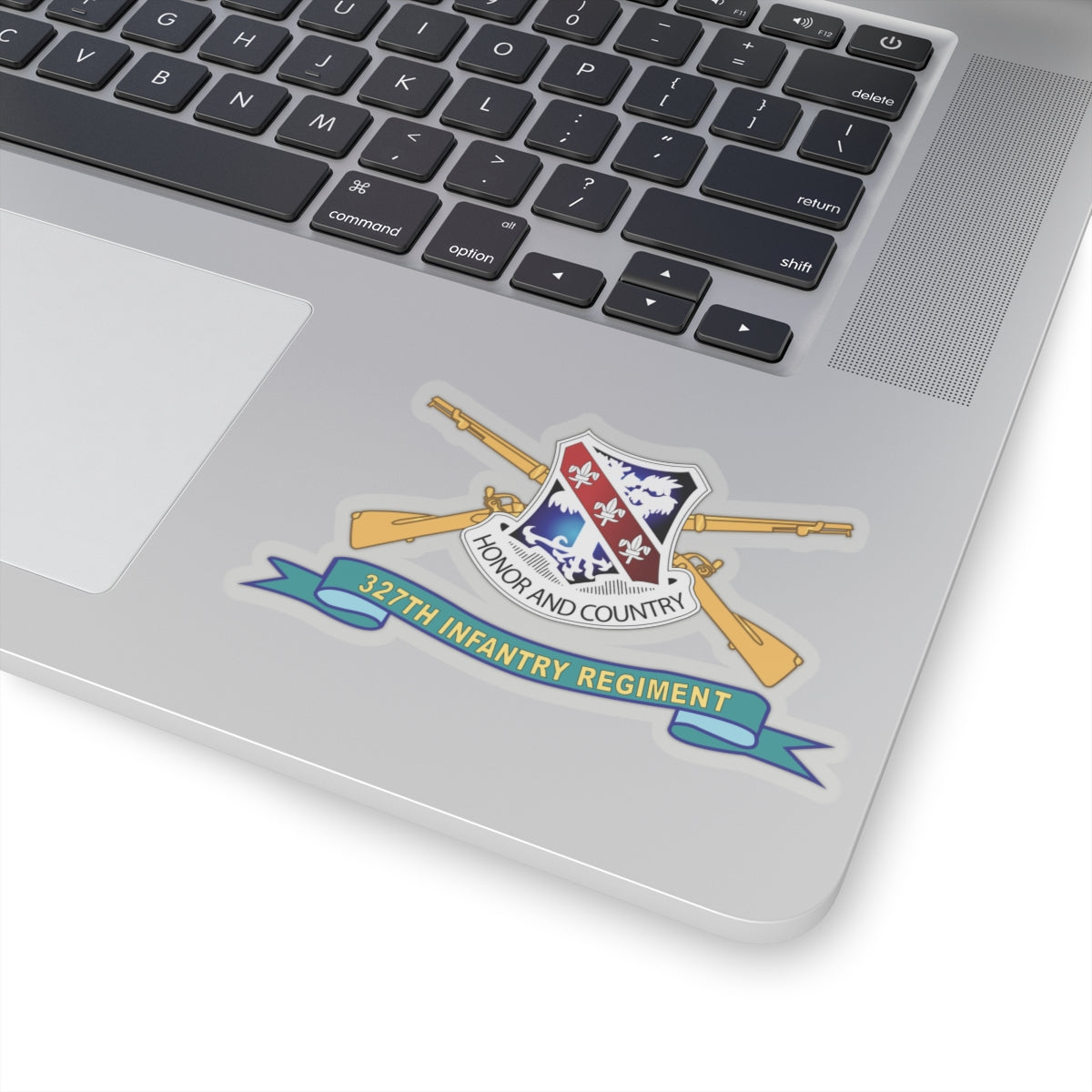 Kiss-Cut Stickers - 327th Infantry Regiment - DUI w Br - Ribbon X 300