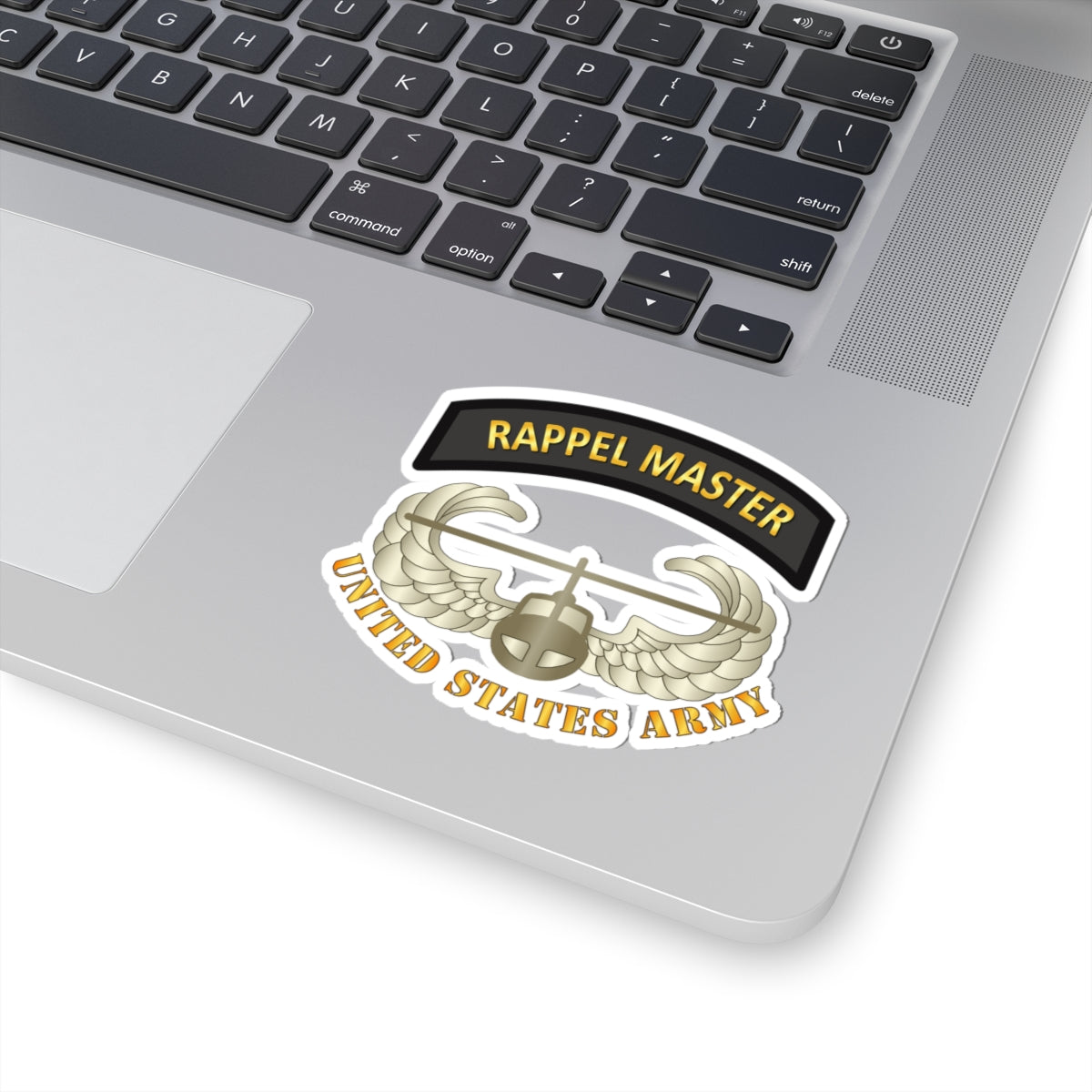 Kiss-Cut Stickers - Rappel Master Tab w Air Assault Badge - US Army