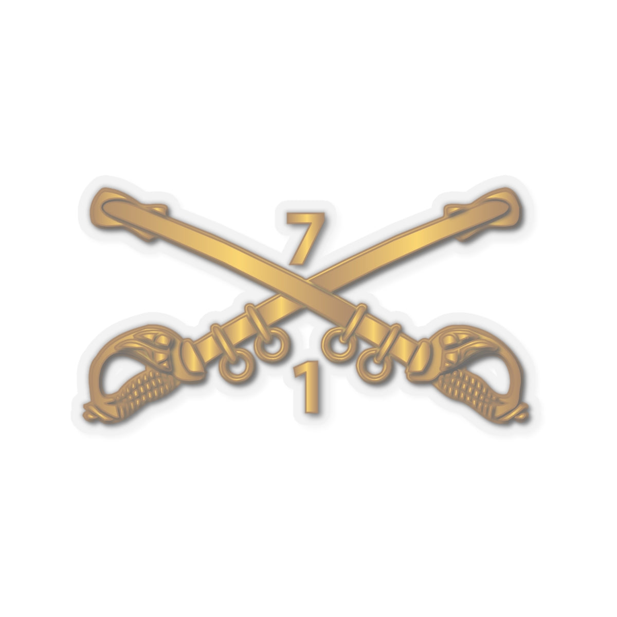 Kiss-Cut Stickers - 1st Bn 7th Cavalry Branch wo Txt