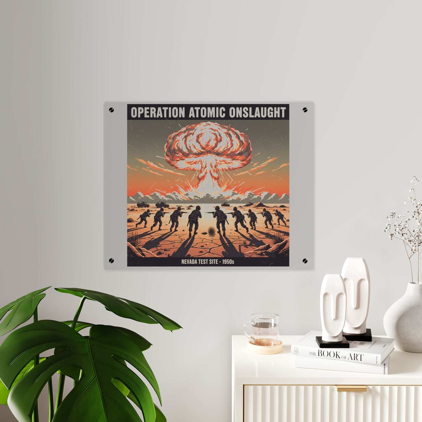 Acrylic Wall Art Panel - Atomic Testing in Nevada Desert Operation Fury - Toward the attack