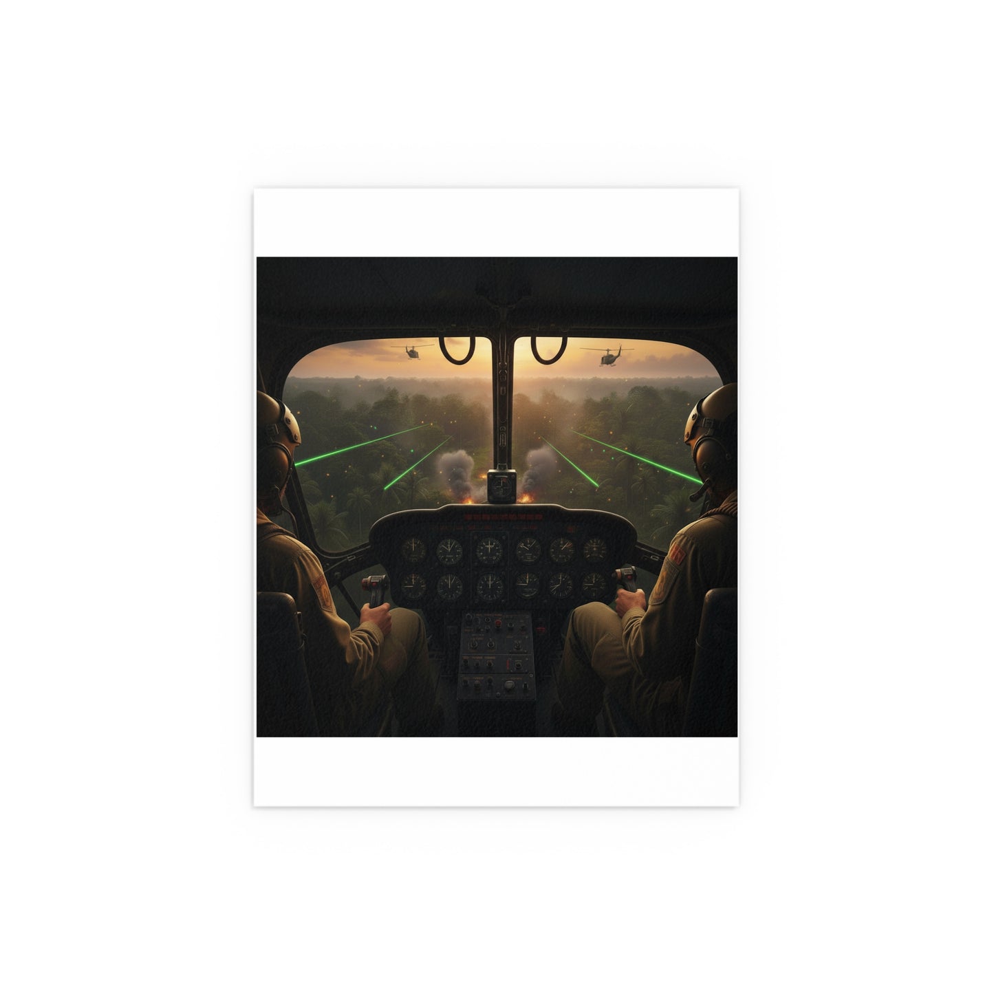 Indoor and Outdoor Silk Posters - Pilots View Hot LZ - Vietnam