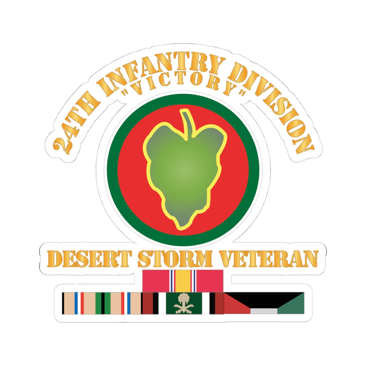 Kiss-Cut Stickers - 24th Infantry Division - Desert Storm Veteran X 300