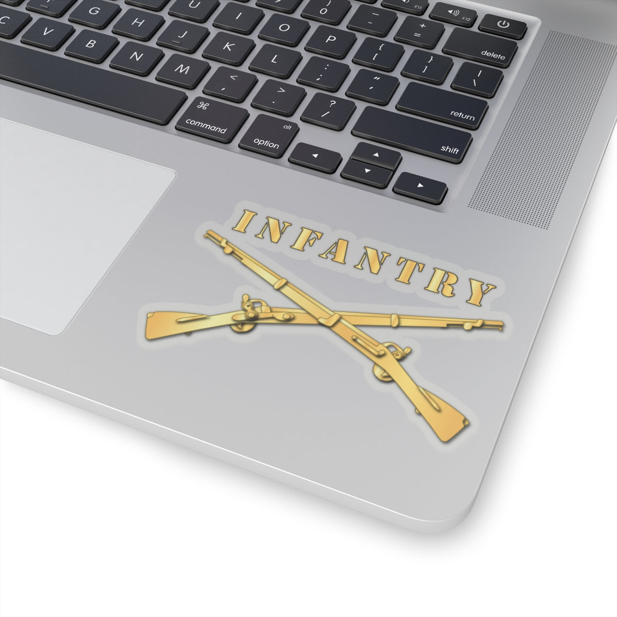 Kiss-Cut Stickers - Infantry Br - Crossed Rifles w Gradient Outline
