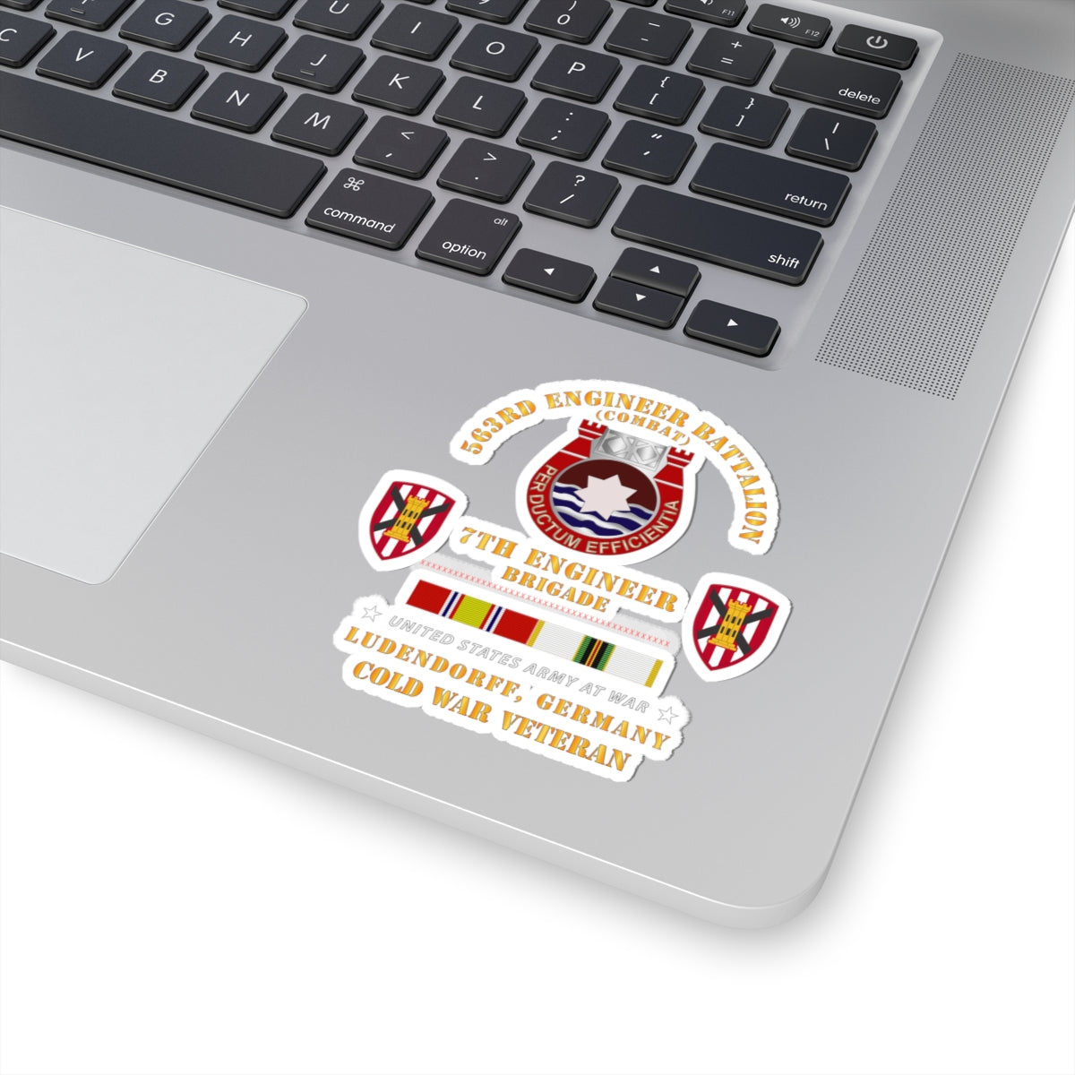 Kiss-Cut Stickers - 563rd Engineer Bn, 7th Eng Bde, Ludendorff, Germany w COLD SVC X 300