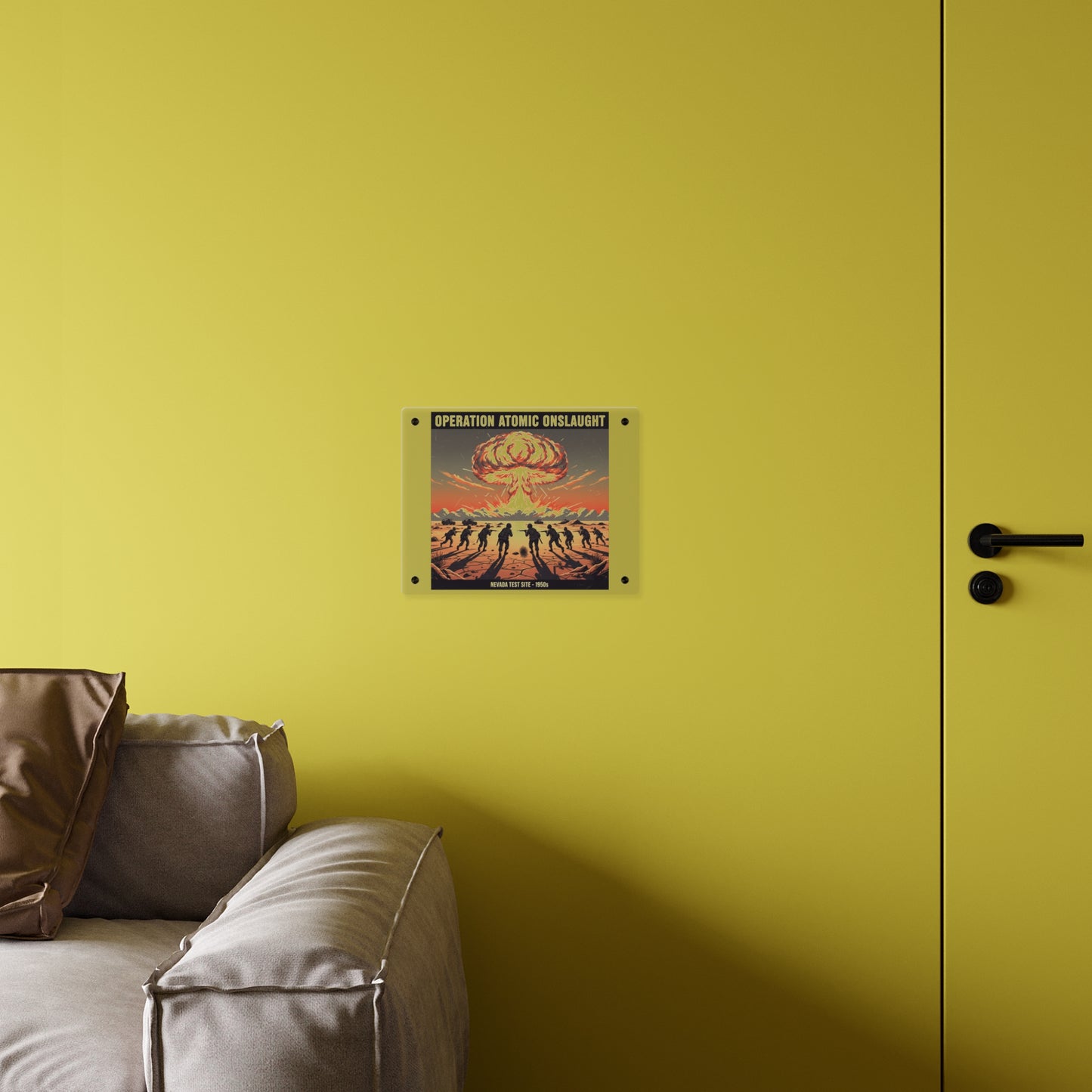 Acrylic Wall Art Panel - Atomic Testing in Nevada Desert Operation Fury - Toward the attack