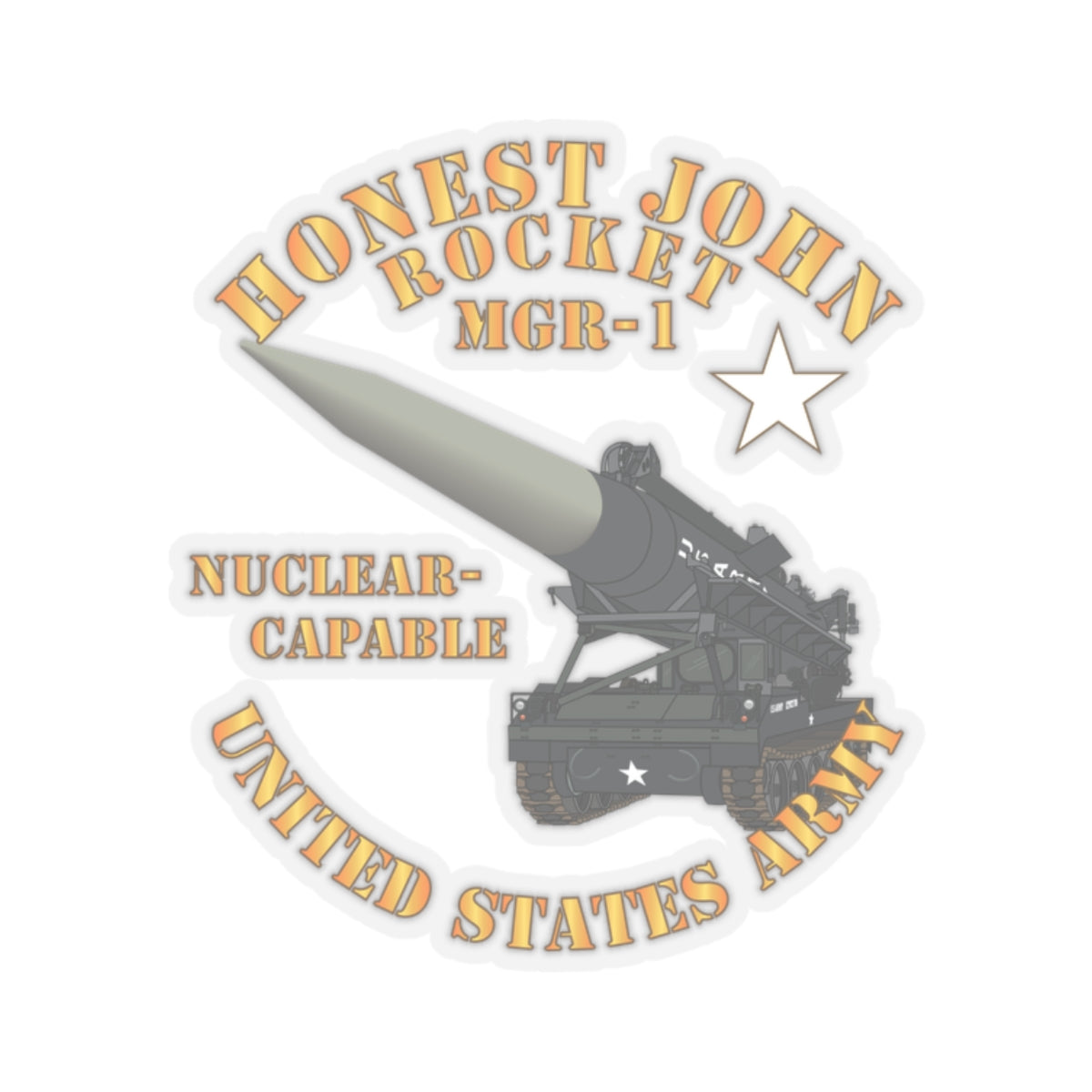 Kiss-Cut Stickers - Artillery - Honest John Rocket - MGR1