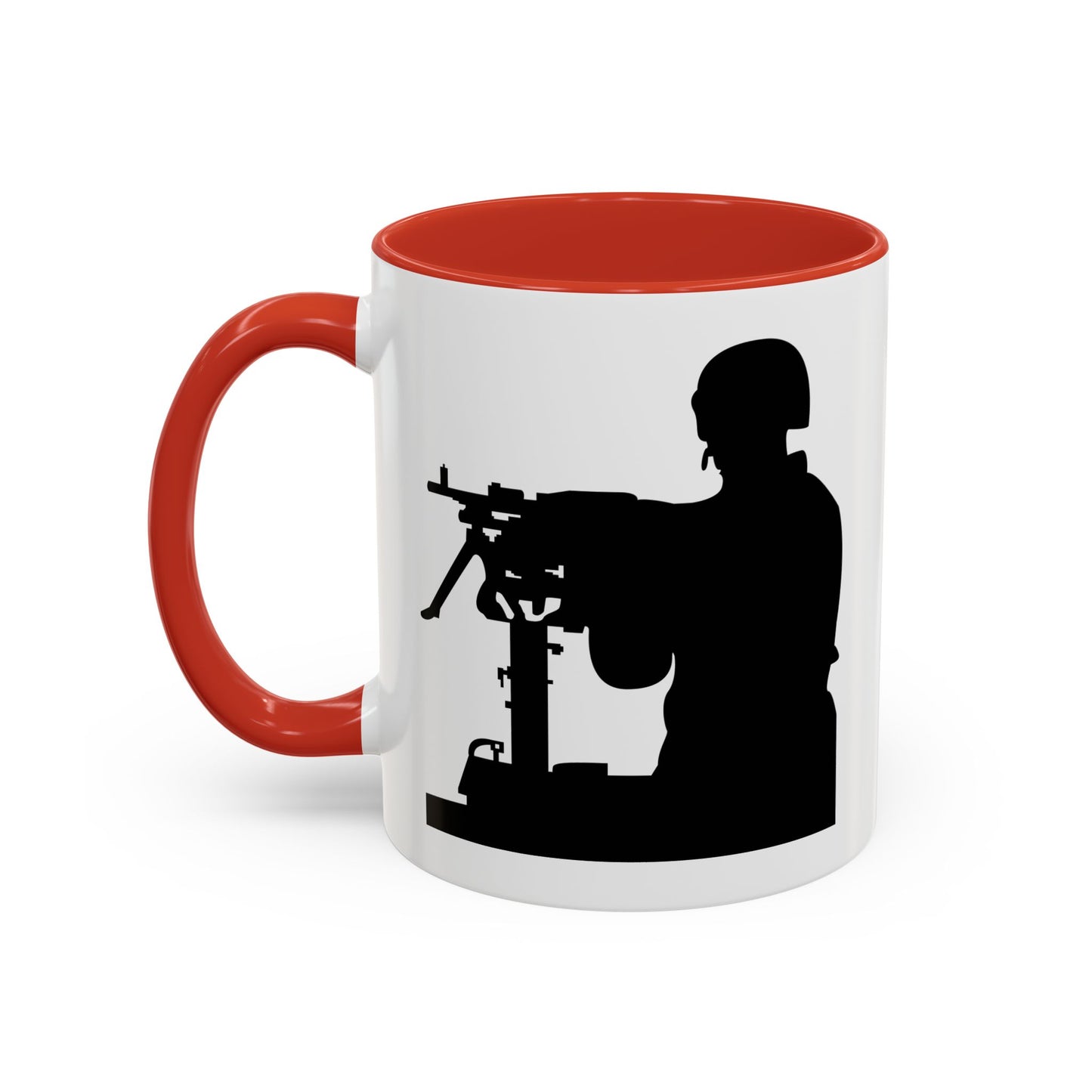 Accent Coffee Mug (11oz & 15oz) - Army - Soldier - MG Vehicle Mounted - Silhouette X 300