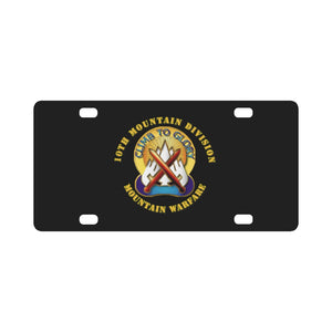 Army - 10th Mountain Division - DUI Classic License Plate