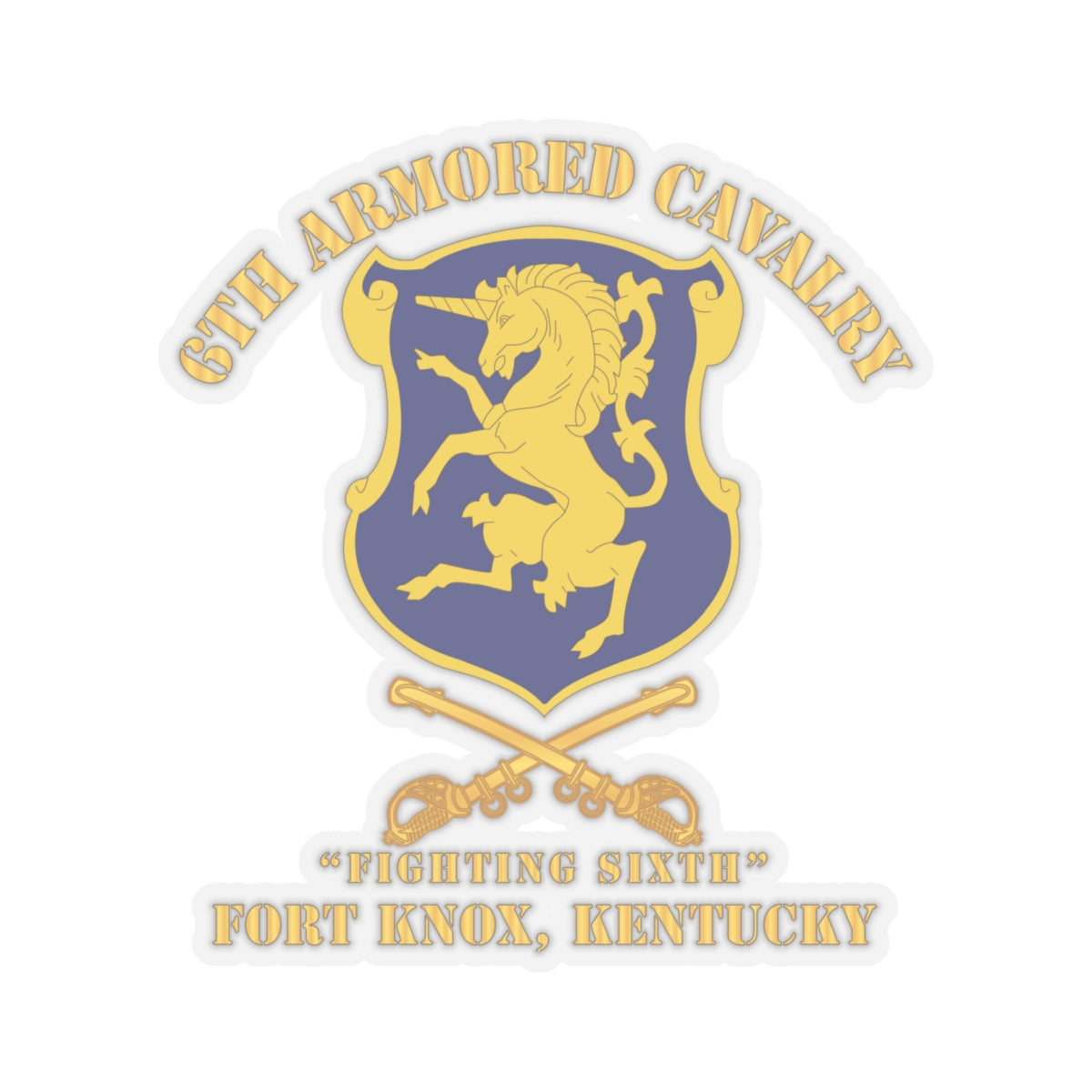 Kiss-Cut Stickers - 6th ACR w Cav Br Ft Knox Kentucky