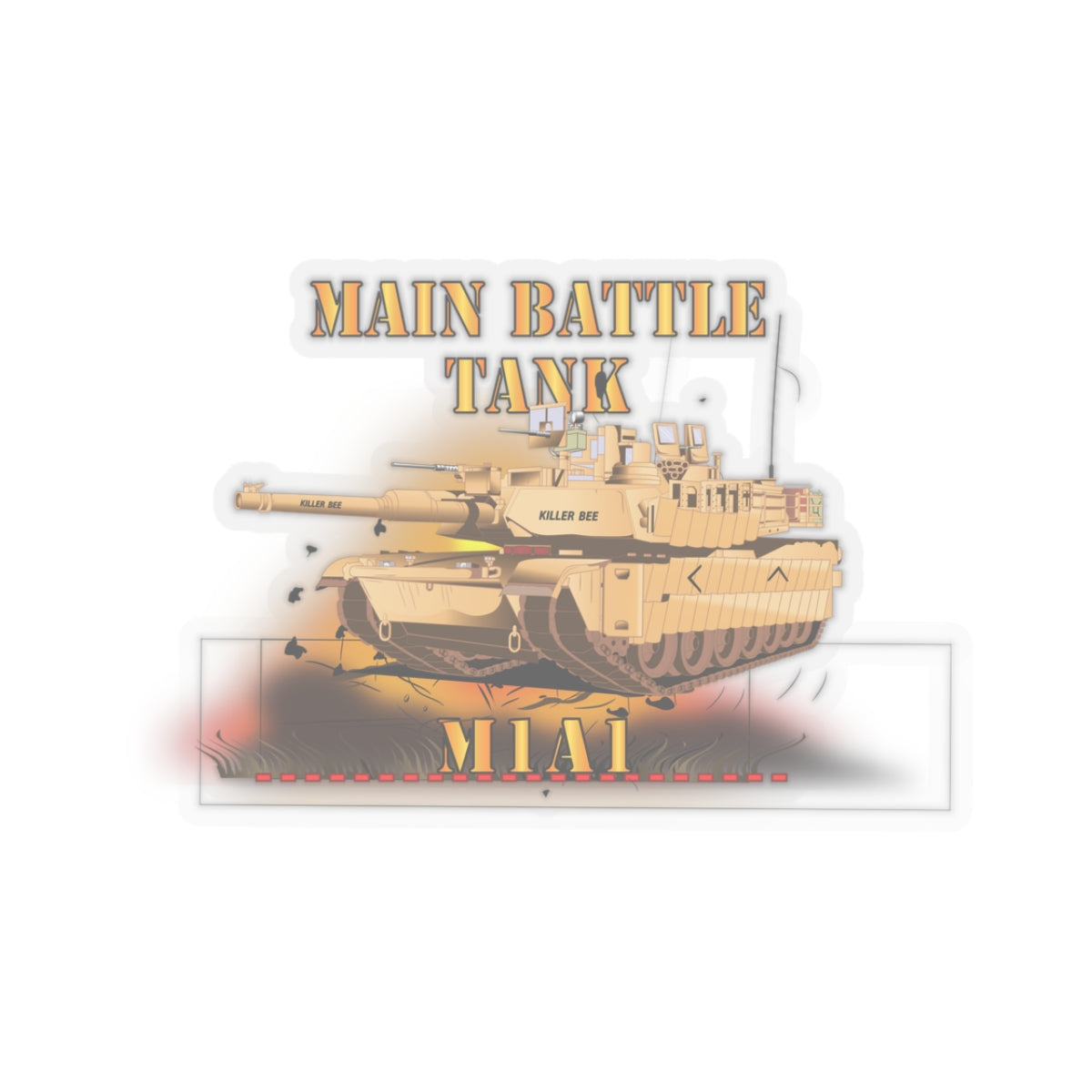Kiss-Cut Stickers - Main Battle Tank - M1A1 X 300