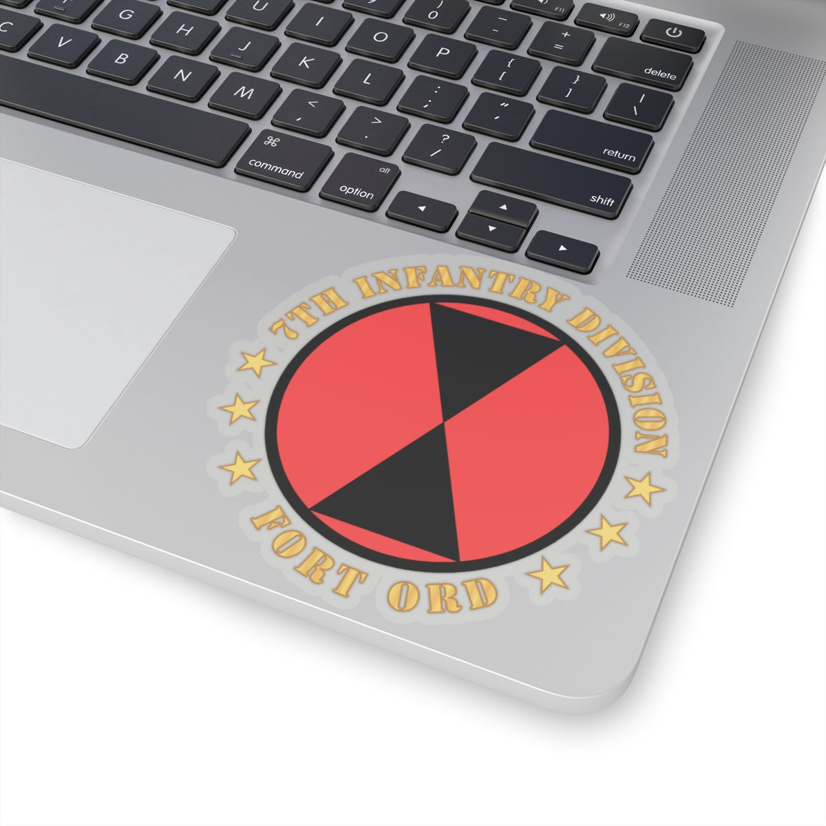 Kiss-Cut Stickers - 7th Infantry Division - Fort Ord wo BkGrd