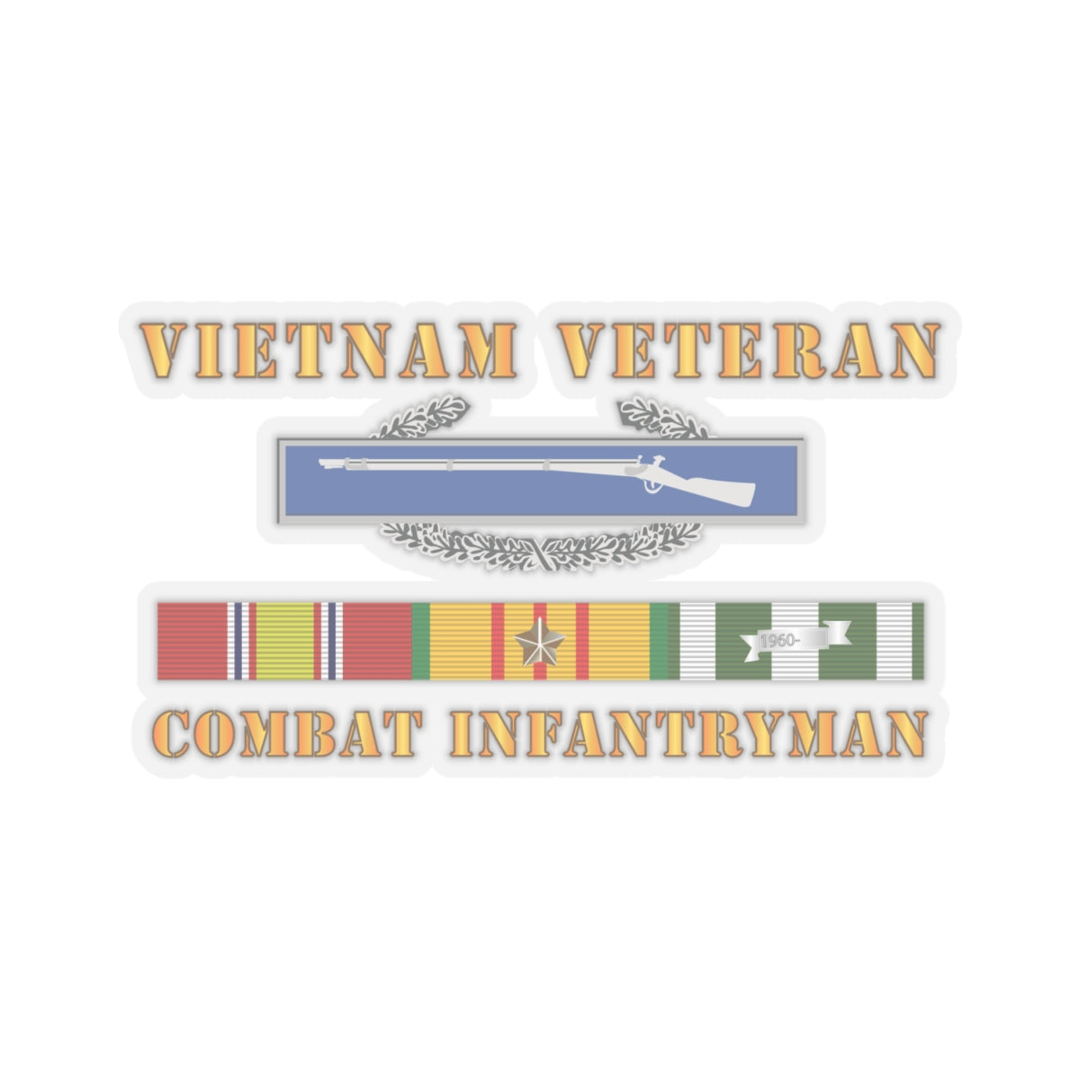 Kiss-Cut Stickers - Vietnam Veteran - Cbt Infantryman w CIB VN SVC
