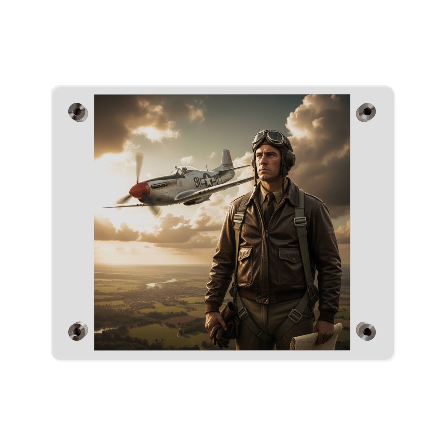 Acrylic Wall Art Panel - Army Air Corps Pilot