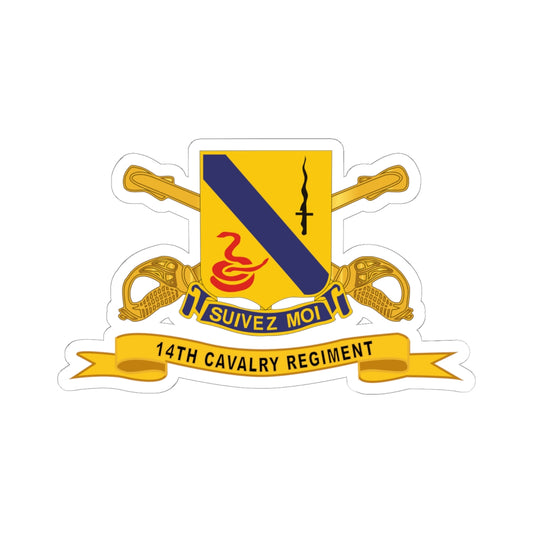 Kiss-Cut Stickers - 14th Cavalry Regiment w Br - Ribbon
