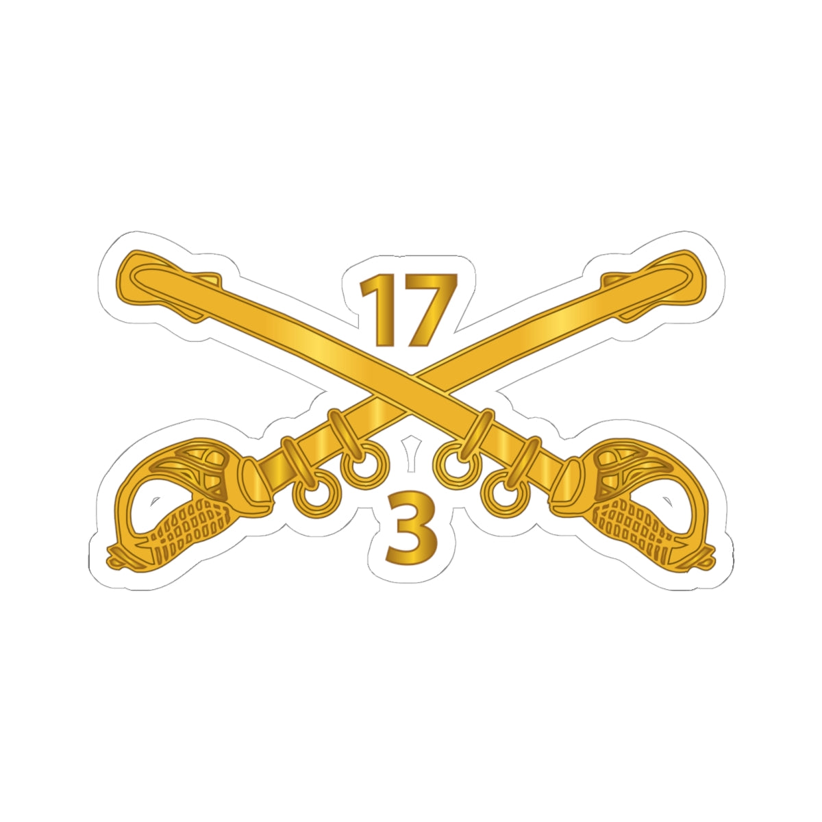 Kiss-Cut Stickers - 3rd Squadron 17th Cavalry Regiment Branch wo Txt