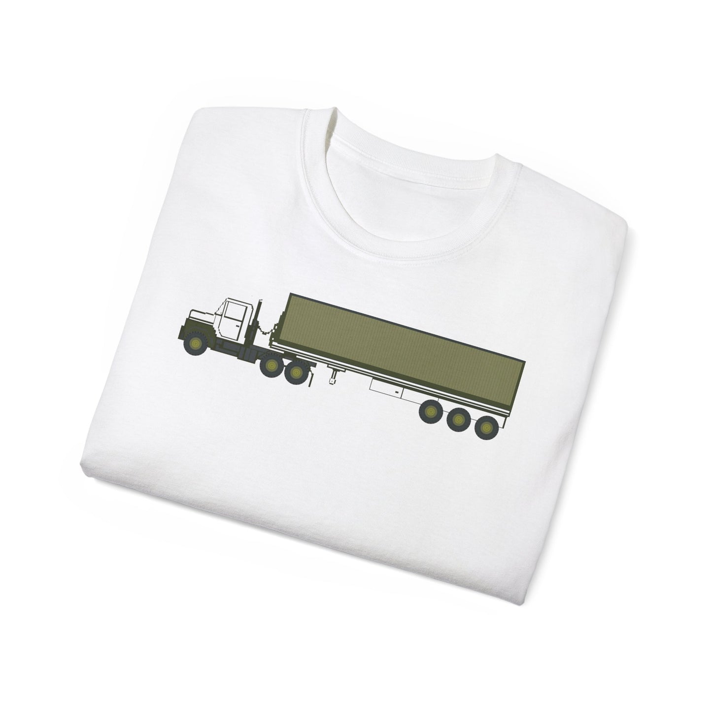 Unisex Ultra Cotton Tee - Vehicle - M915 Tractor with M872 - 40 Ft Container - Side X 300
