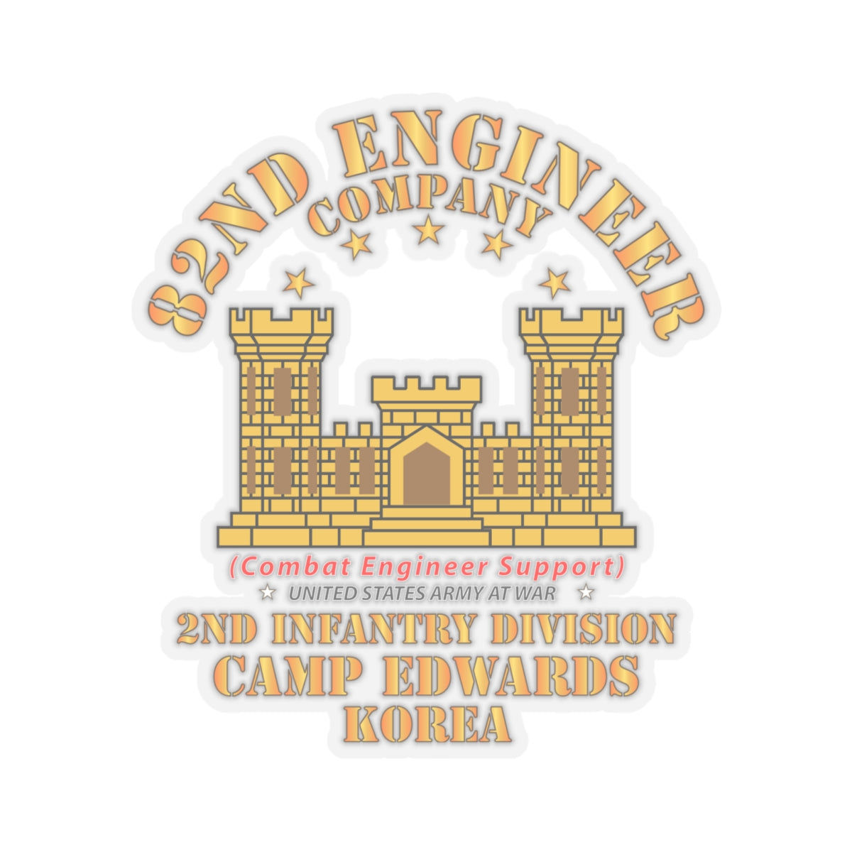 Kiss-Cut Stickers - 82nd Engineer Company - Camp Edwards - Korea
