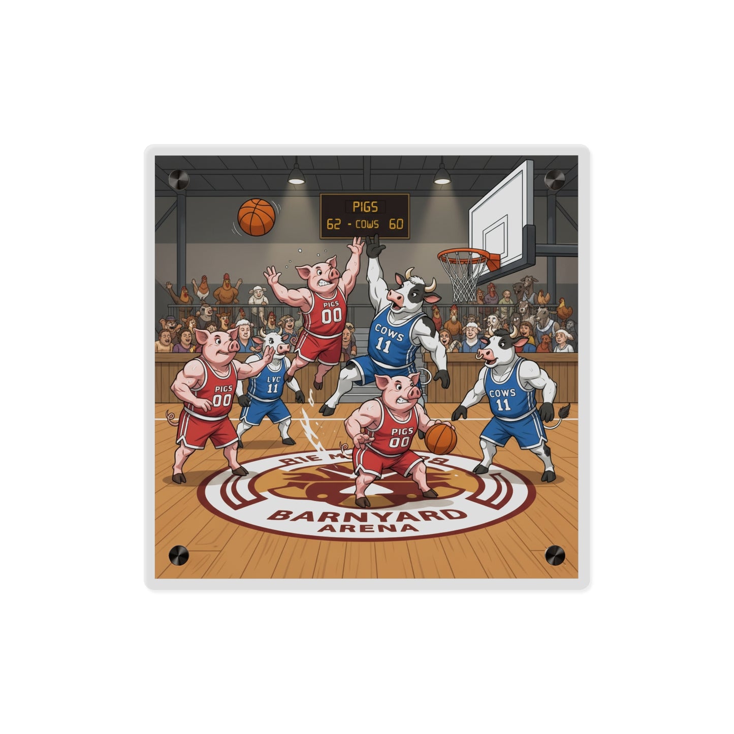 Acrylic Wall Art Panel - Pigs vs Cows