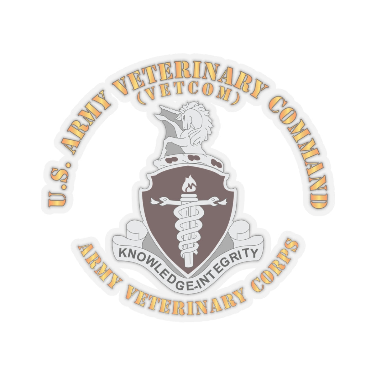 Kiss-Cut Stickers - US Veterinary Command - VETCOM - Veterinary Corps