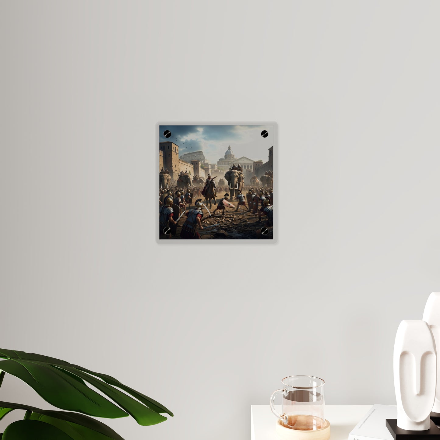 Acrylic Wall Art Panel - Hannibal Battling the Roman Legions as he Enters Rome