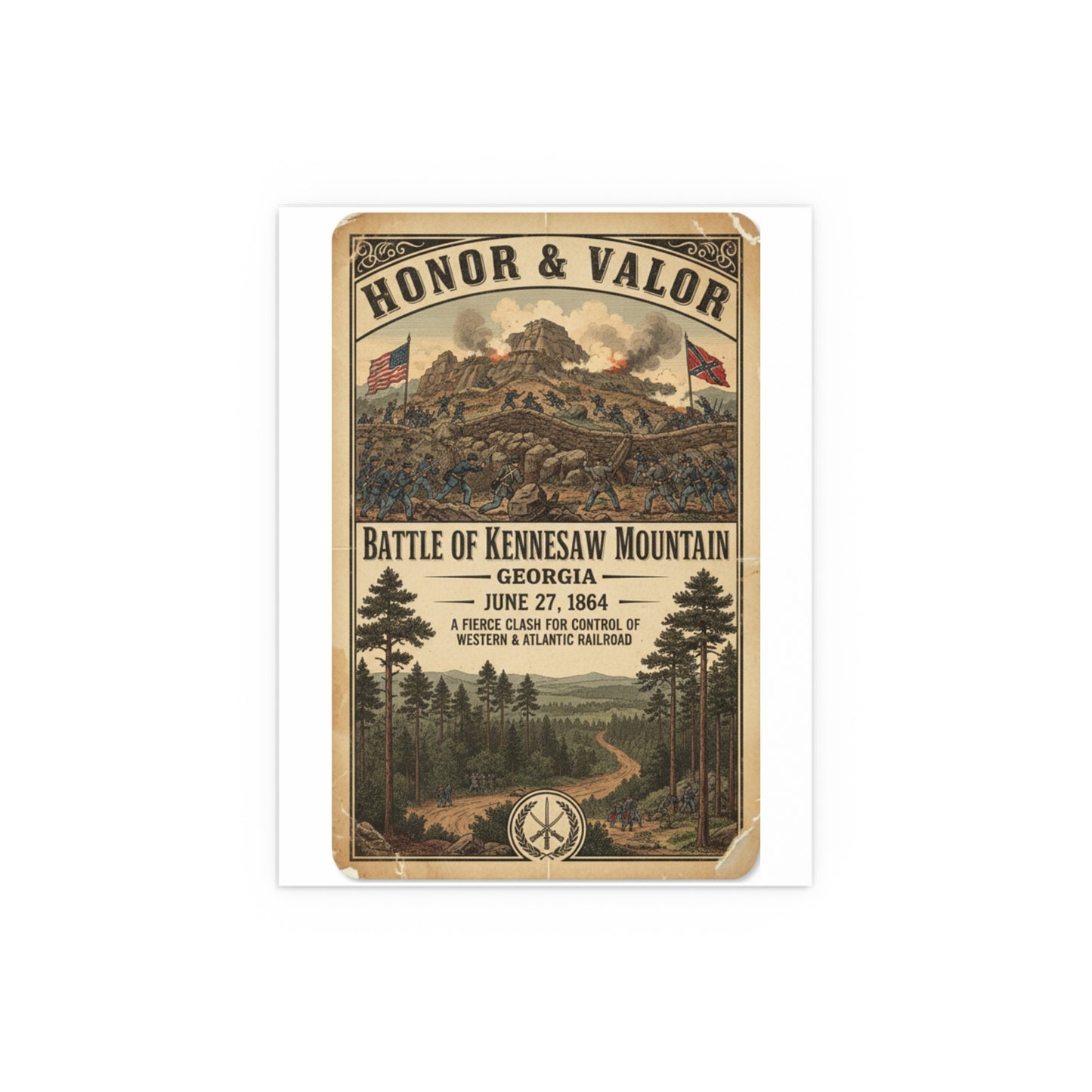 Indoor and Outdoor Silk Posters - Battle of Kennesaw Mountain
