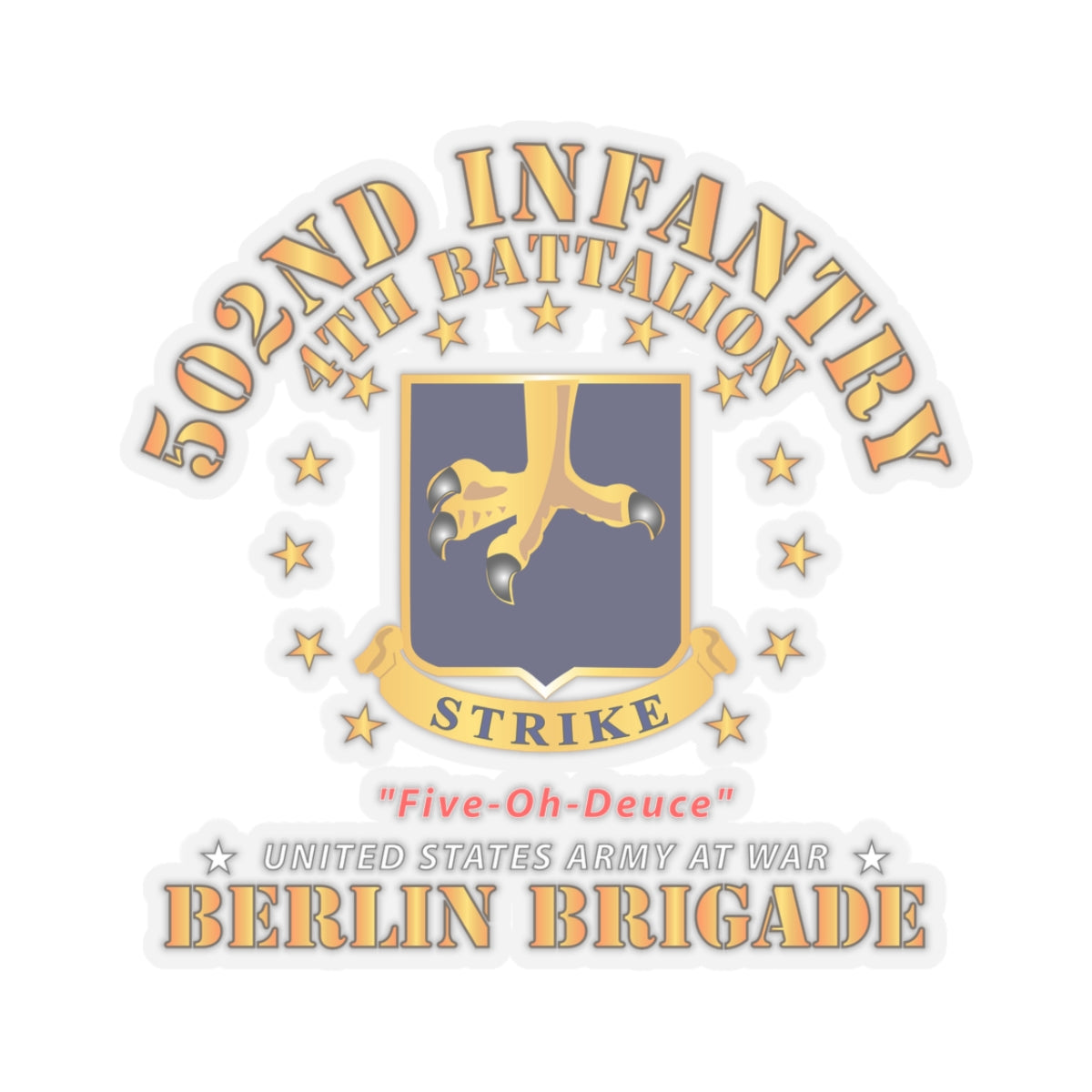 Kiss-Cut Stickers - 4th Battalion 502nd Infantry - Berlin Brigade X 300