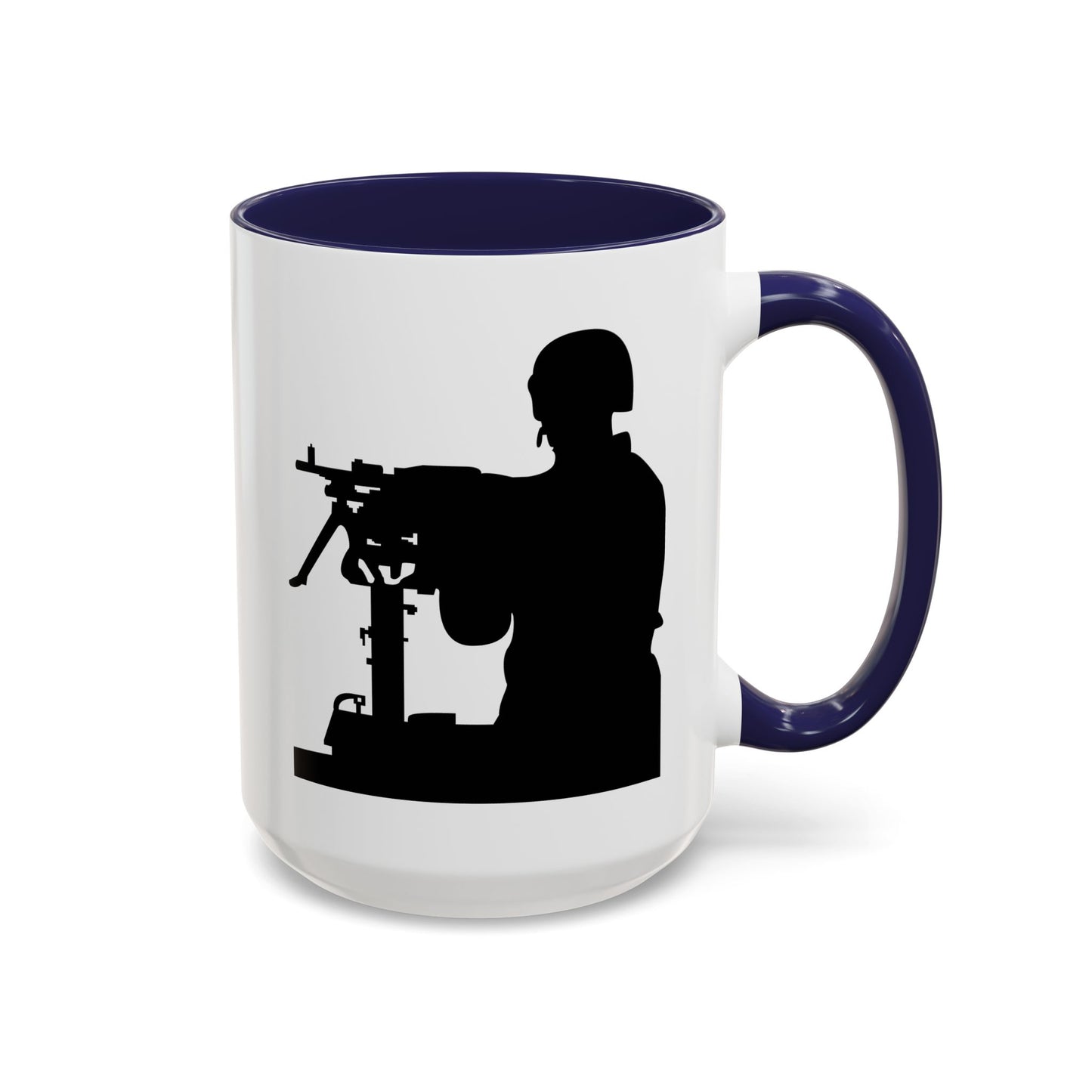 Accent Coffee Mug (11oz & 15oz) - Army - Soldier - MG Vehicle Mounted - Silhouette X 300