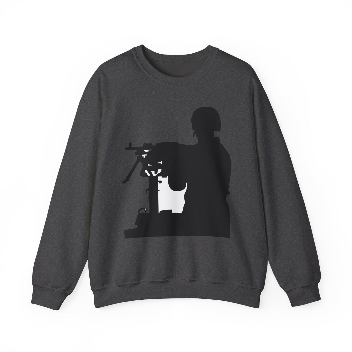 Crewneck Sweatshirt - Army - Soldier - MG Vehicle Mounted - Silhouette X 300