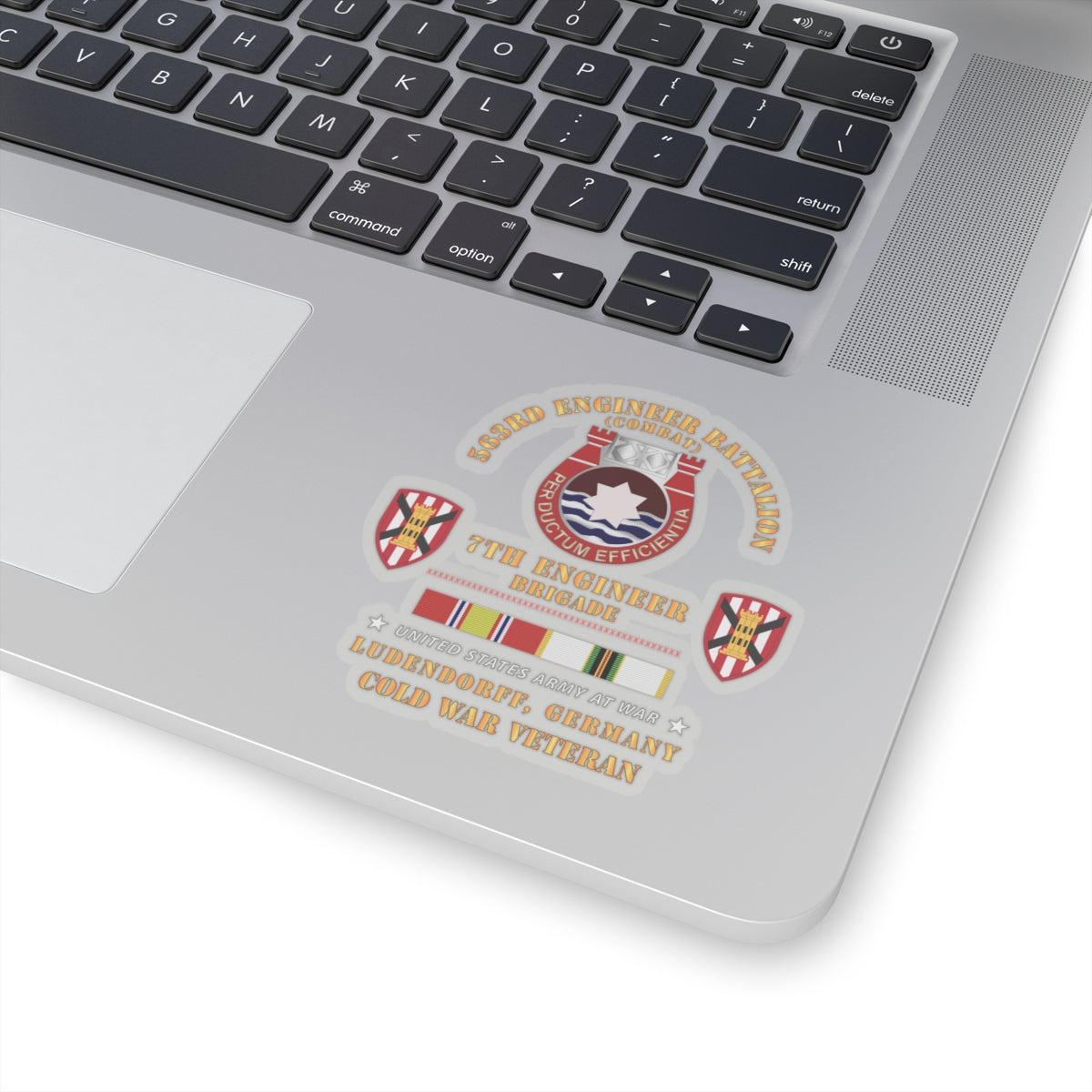 Kiss-Cut Stickers - 563rd Engineer Bn, 7th Eng Bde, Ludendorff, Germany w COLD SVC X 300
