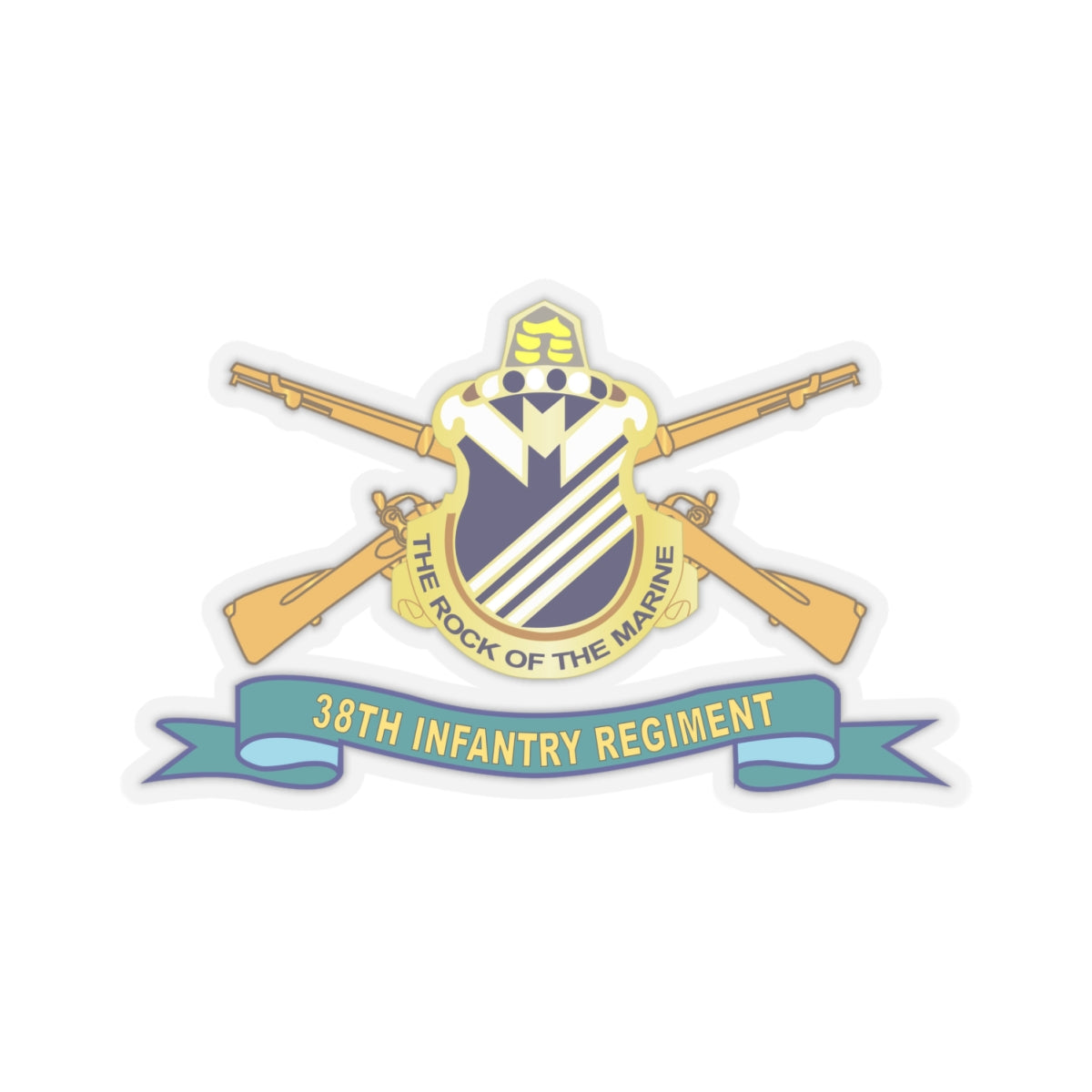 Kiss-Cut Stickers - 38th Infantry Regiment w Br - Ribbon X 300