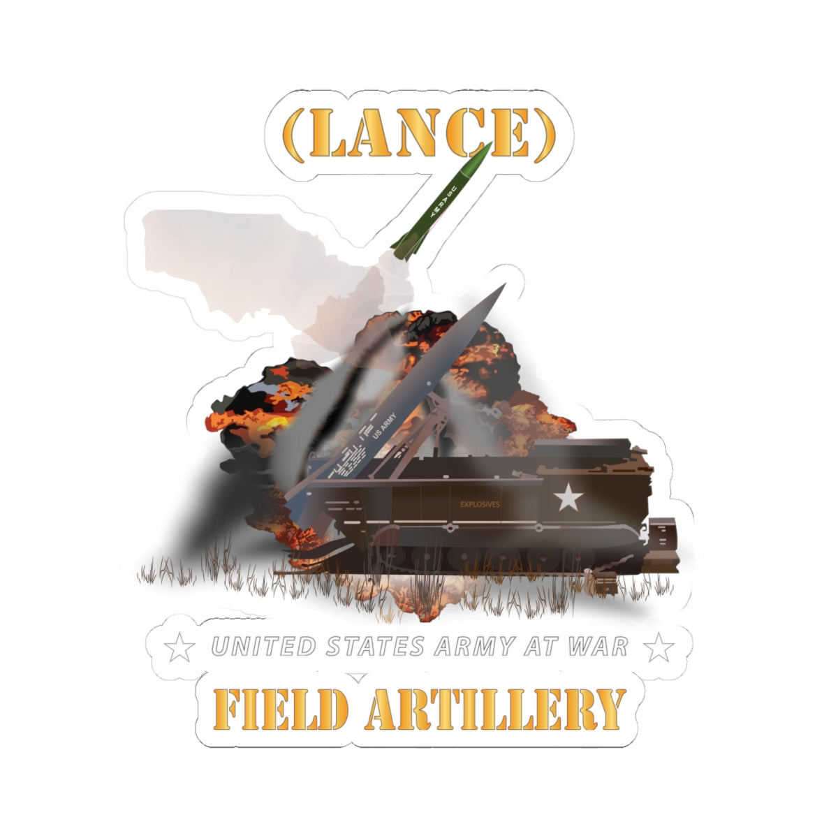 Kiss-Cut Stickers - Field Artillery - Multiple LANCE Firing