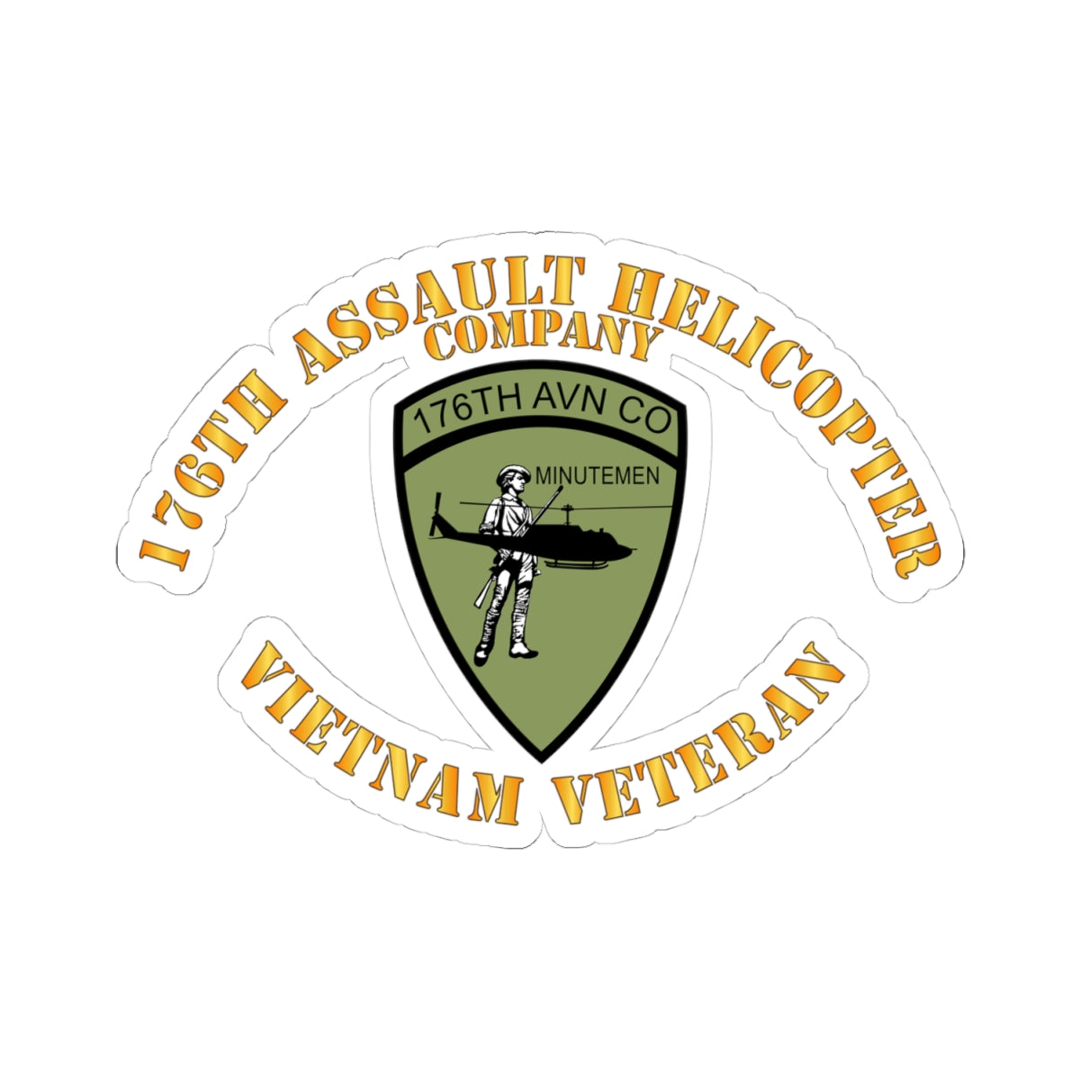 Kiss-Cut Stickers - 176th Assault Helicopter Co - Vietnam Ve
