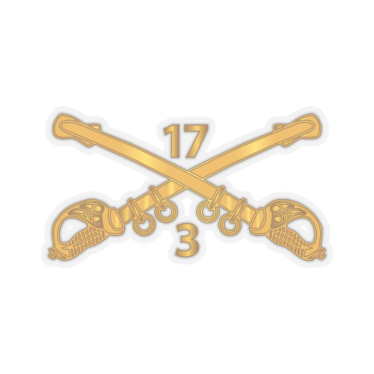 Kiss-Cut Stickers - 3rd Squadron 17th Cavalry Regiment Branch wo Txt