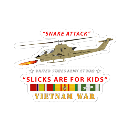 Kiss-Cut Stickers - AH-1 Cobra - Snake Attack - Slicks are for Kids w VN SVC