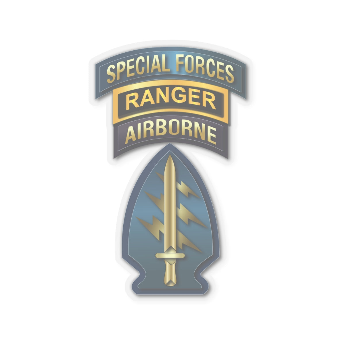 Kiss-Cut Stickers - SOF - Special Forces - Ranger -SSI V1