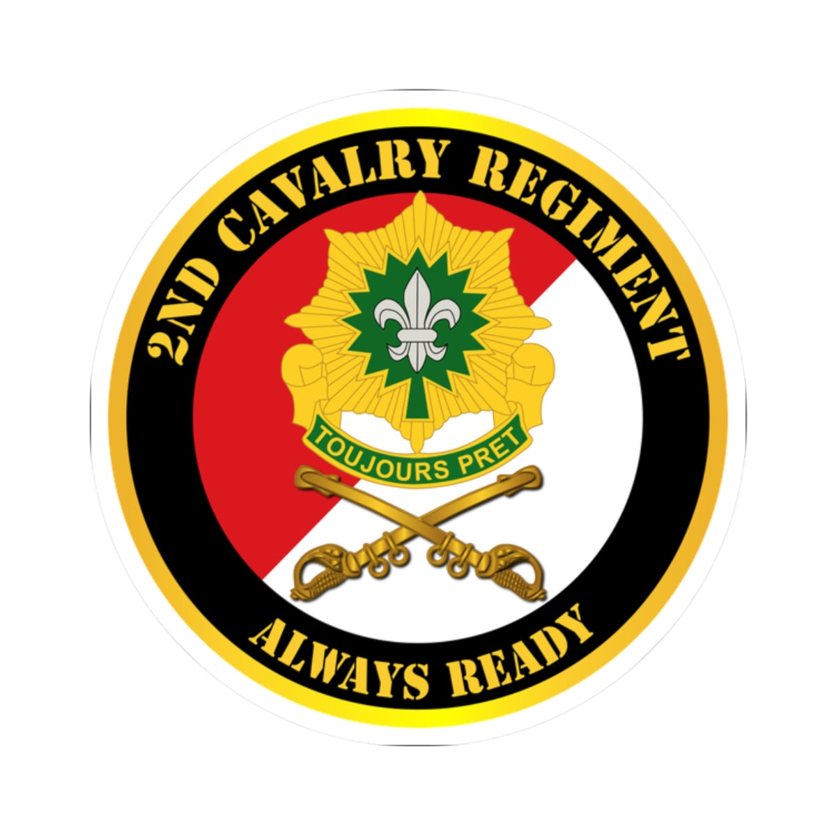 Kiss-Cut Stickers - 2nd Cavalry Regiment DUI - Red White - Always Ready
